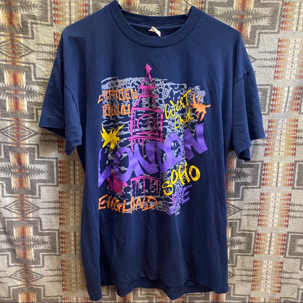 VTG 80s London England Tourist West End T Shirt